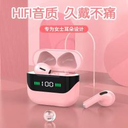 跨境入耳式真无线蓝牙耳机2022新款数显粉色立体音效智能通话降噪